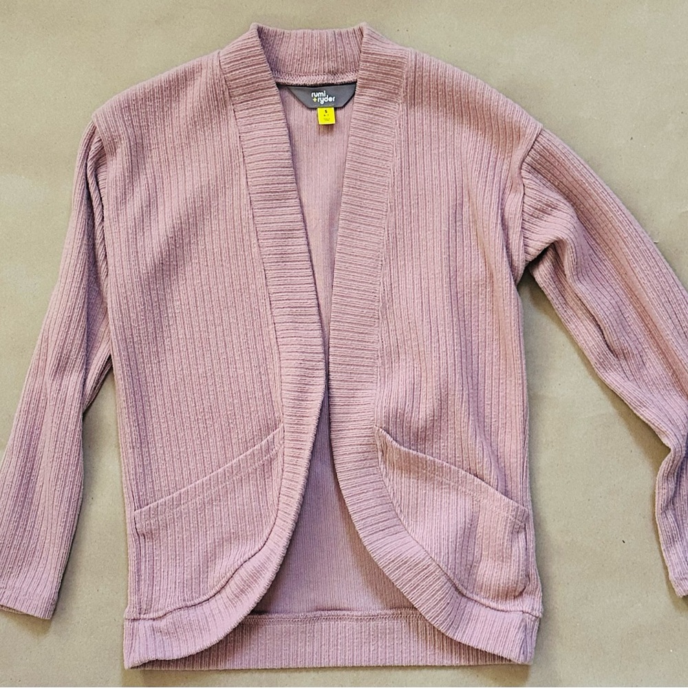 Cozy Mauve Ribbed Cardigan for Kids